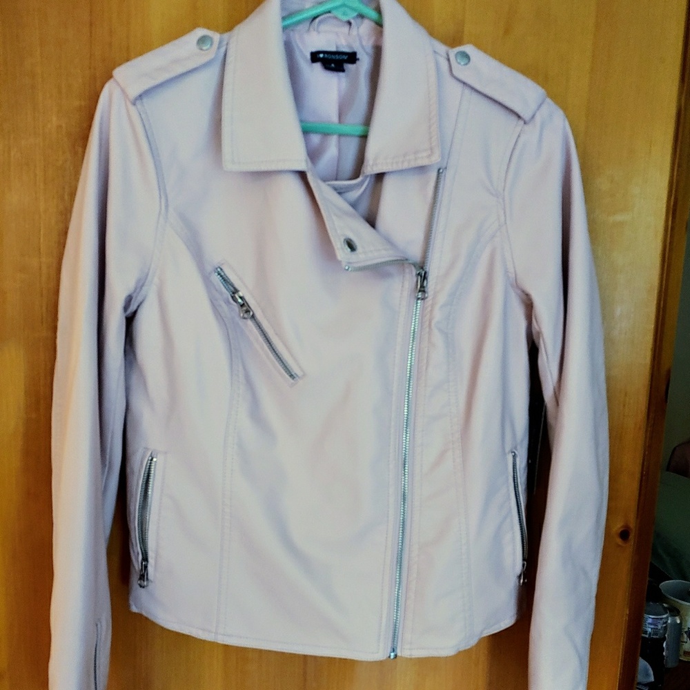 Light Pink I Heart Ronson Motorcycle Jacket